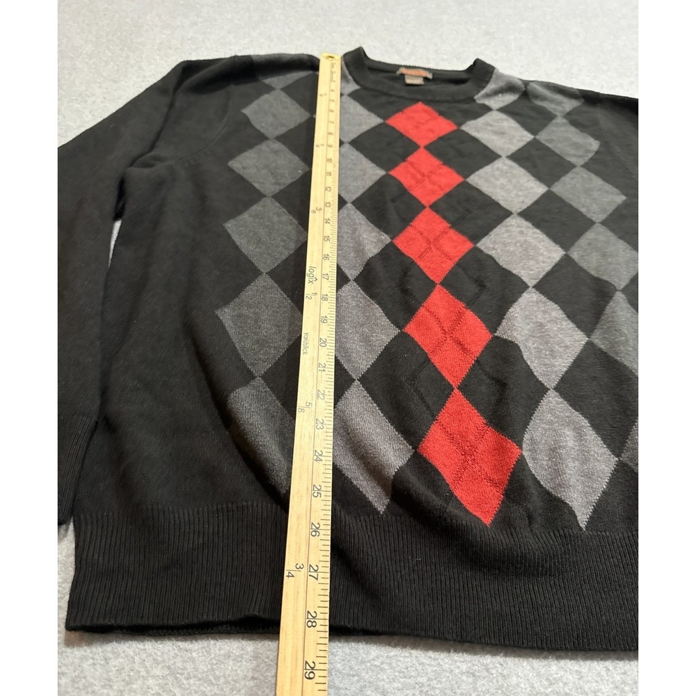 Dockers Acrylic Black, Red & Gray Argyle Soft Crew Neck Sweater Size XXL - Picture 9 of 11